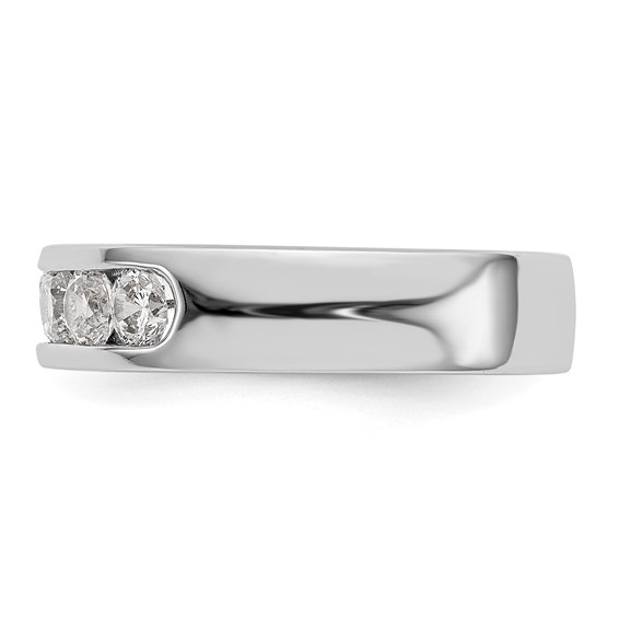 14k White Gold 5-Stone (Holds 5-3.4mm Round) Channel Band Mounting (Closed)