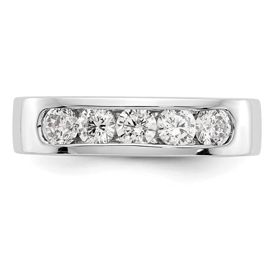 14k White Gold 5-Stone (Holds 5-3.4mm Round) Channel Band Mounting (Closed)