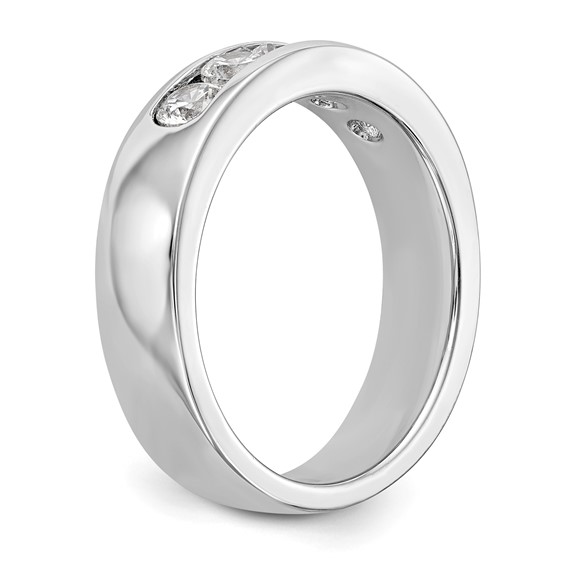 14k White Gold 5-Stone (Holds 5-3.4mm Round) Channel Band Mounting (Closed)