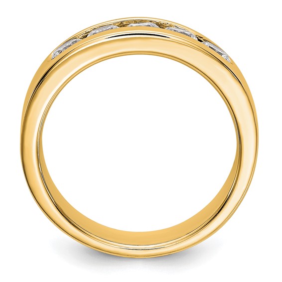 14k Yellow Gold 5-Stone (Holds 5-3.4mm Round) Channel Band Mounting (Closed)