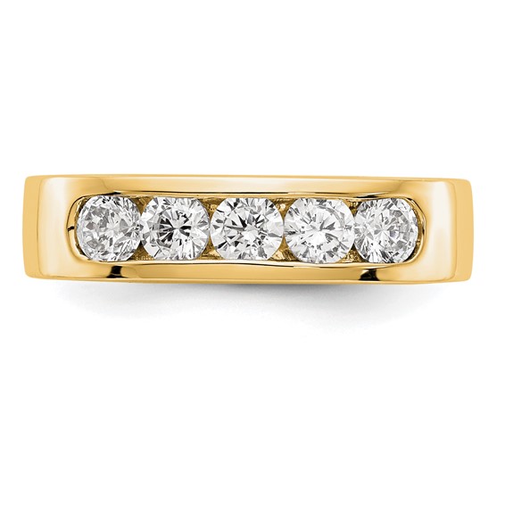 14k Yellow Gold 5-Stone (Holds 5-3.4mm Round) Channel Band Mounting (Closed)