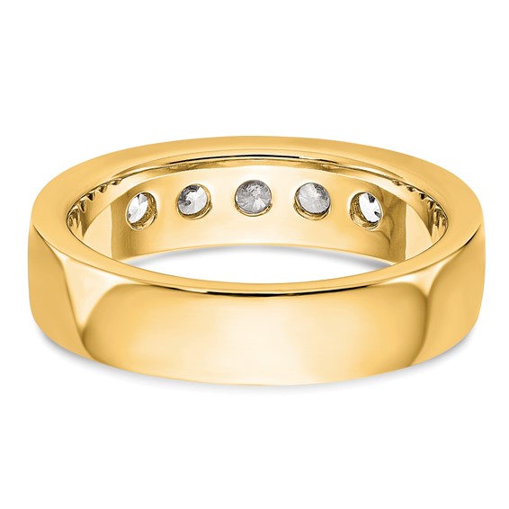 14k Yellow Gold 5-Stone (Holds 5-3.4mm Round) Channel Band Mounting (Closed)
