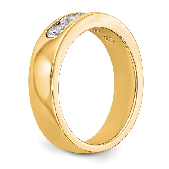 14k Yellow Gold 5-Stone (Holds 5-3.4mm Round) Channel Band Mounting (Closed)
