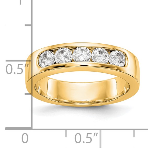 14k Yellow Gold 5-Stone (Holds 5-3.4mm Round) Channel Band Mounting (Closed)