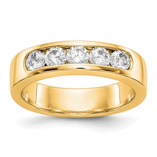 14k Yellow Gold 5-Stone (Holds 5-3.4mm Round) Channel Band Mounting (Closed)