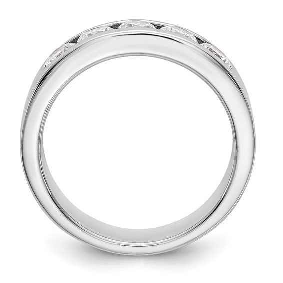 14k White Gold 5-Stone (Holds 5-3.8mm Round) Channel Band Mounting (Closed)