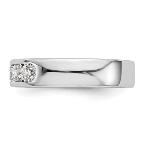 14k White Gold 5-Stone (Holds 5-3.8mm Round) Channel Band Mounting (Closed)