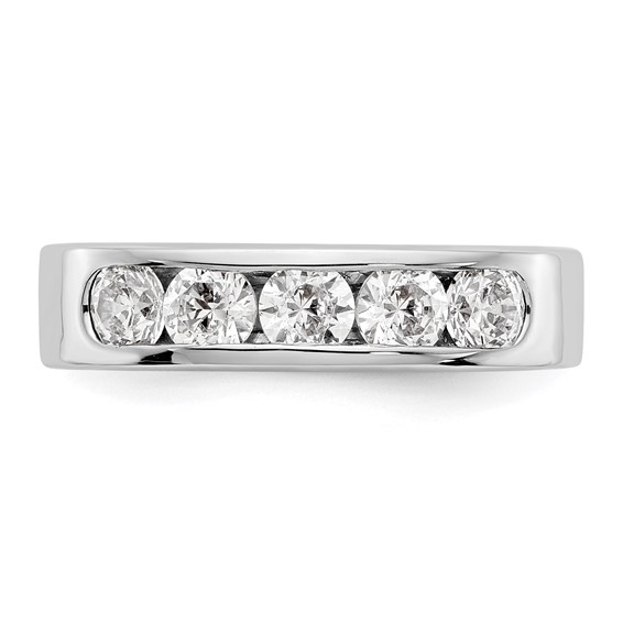 14k White Gold 5-Stone (Holds 5-3.8mm Round) Channel Band Mounting (Closed)