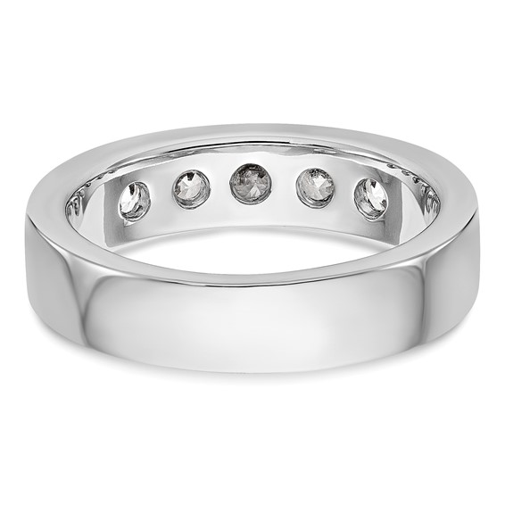 14k White Gold 5-Stone (Holds 5-3.8mm Round) Channel Band Mounting (Closed)