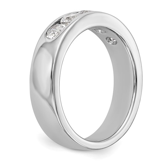 14k White Gold 5-Stone (Holds 5-3.8mm Round) Channel Band Mounting (Closed)