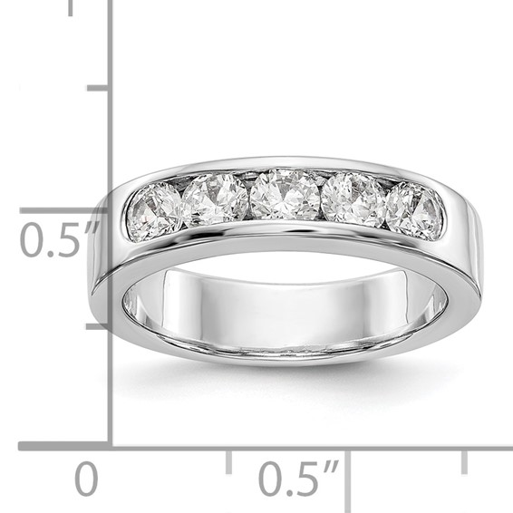 14k White Gold 5-Stone (Holds 5-3.8mm Round) Channel Band Mounting (Closed)