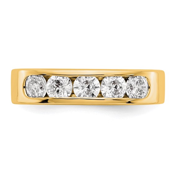 14k Yellow Gold 5-Stone (Holds 5-3.8mm Round) Channel Band Mounting (Closed)