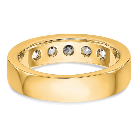 14k Yellow Gold 5-Stone (Holds 5-3.8mm Round) Channel Band Mounting (Closed)