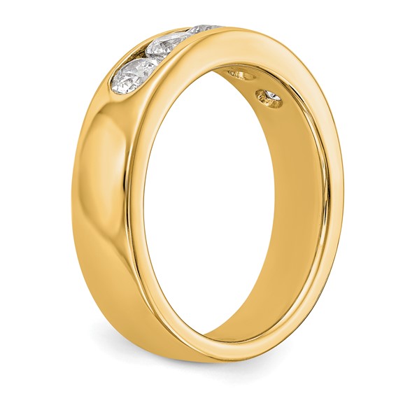14k Yellow Gold 5-Stone (Holds 5-3.8mm Round) Channel Band Mounting (Closed)