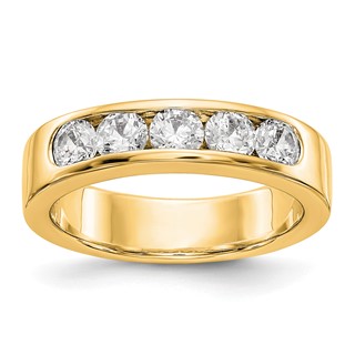 14k Yellow Gold 5-Stone (Holds 5-3.8mm Round) Channel Band Mounting (Closed)