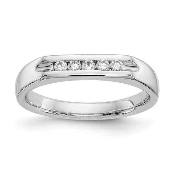 14K White Gold 5-Stone (Holds 5-1.9mm Round) Open Channel Band Mounting