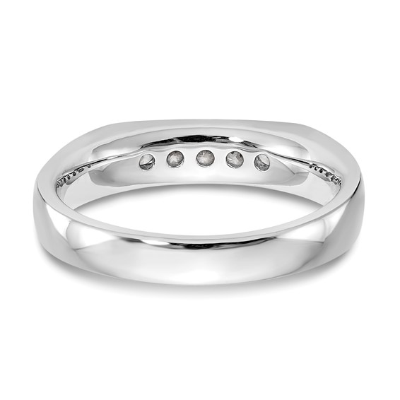 14K White Gold 5-Stone (Holds 5-2.1mm Round) Open Channel Band Mounting