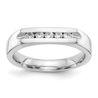 14K White Gold 5-Stone (Holds 5-2.3mm Round) Open Channel Band Mounting