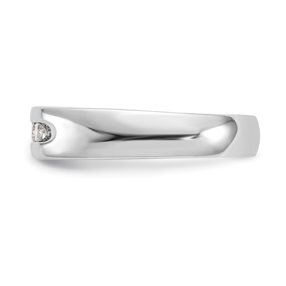 14K White Gold 5-Stone (Holds 5-2.5mm Round) Open Channel Band Mounting