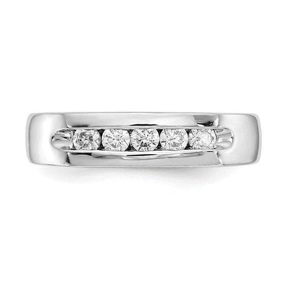 14K White Gold 5-Stone (Holds 5-2.5mm Round) Open Channel Band Mounting