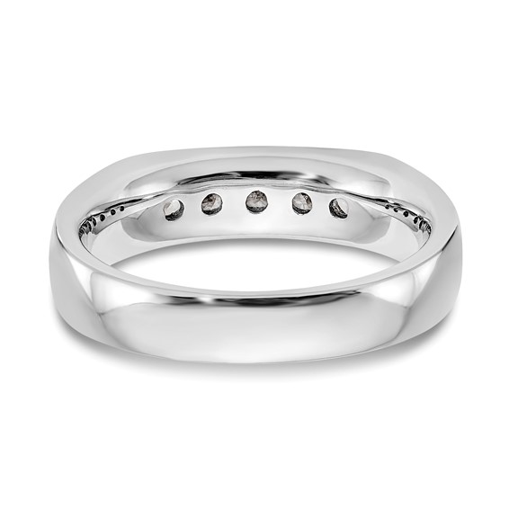14K White Gold 5-Stone (Holds 5-2.5mm Round) Open Channel Band Mounting