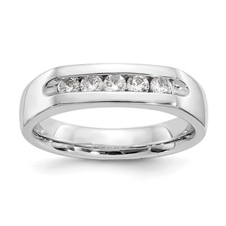 14K White Gold 5-Stone (Holds 5-2.5mm Round) Open Channel Band Mounting