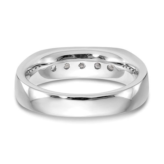 14K White Gold 5-Stone (Holds 5-2.7mm Round) Open Channel Band Mounting