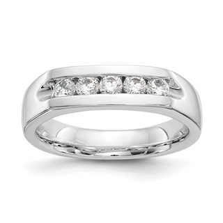 14K White Gold 5-Stone (Holds 5-2.7mm Round) Open Channel Band Mounting
