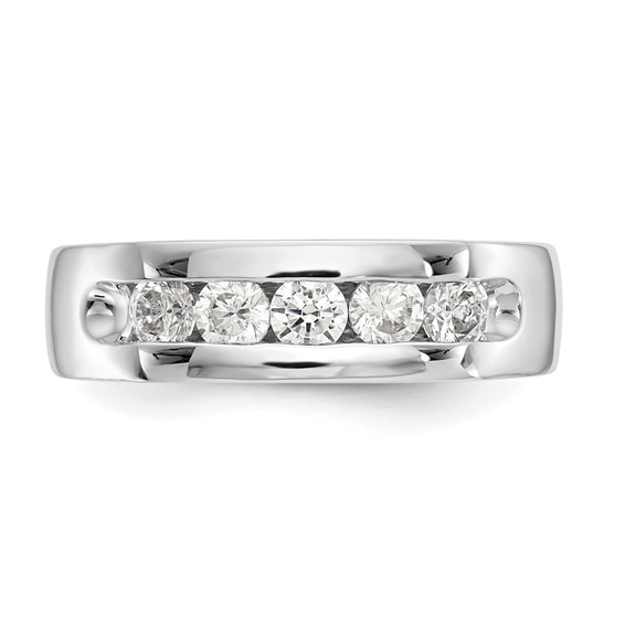 14K White Gold 5-Stone (Holds 5-3.1mm Round) Open Channel Band Mounting