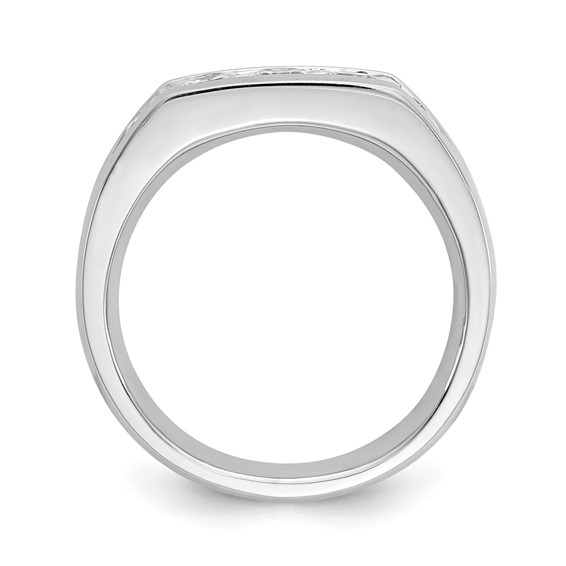 14K White Gold 5-Stone (Holds 5-3.4mm Round) Open Channel Band Mounting