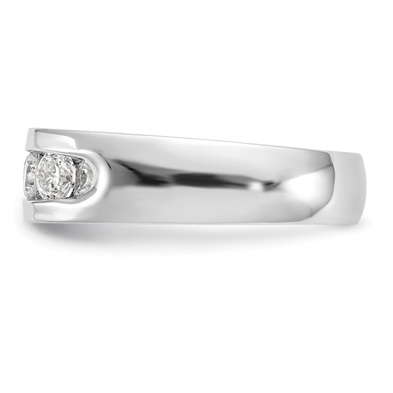 14K White Gold 5-Stone (Holds 5-3.4mm Round) Open Channel Band Mounting