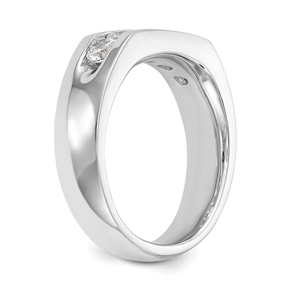 14K White Gold 5-Stone (Holds 5-3.4mm Round) Open Channel Band Mounting