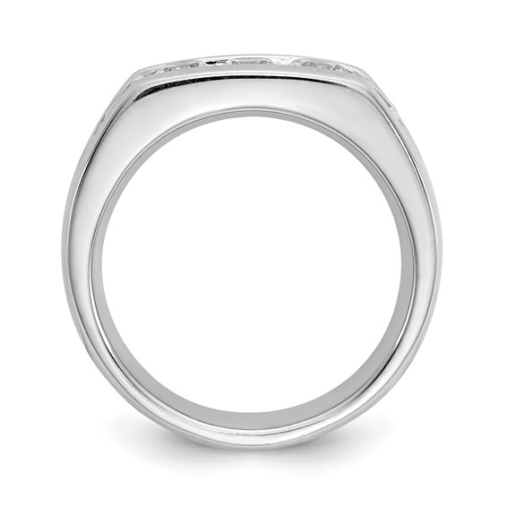 14K White Gold 5-Stone (Holds 5-3.7mm Round) Open Channel Band Mounting