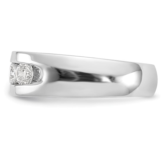 14K White Gold 5-Stone (Holds 5-3.7mm Round) Open Channel Band Mounting