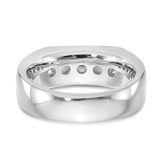 14K White Gold 5-Stone (Holds 5-3.7mm Round) Open Channel Band Mounting