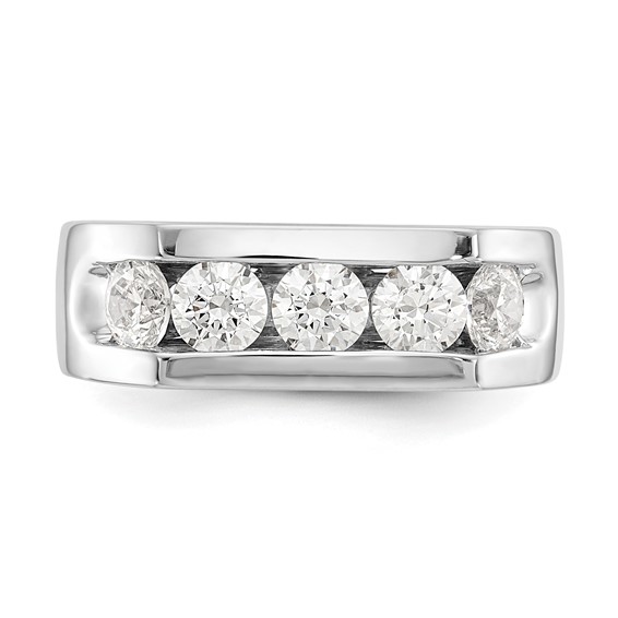 14K White Gold 5-Stone (Holds 5-4.00mm Round) Open Channel Band Mounting