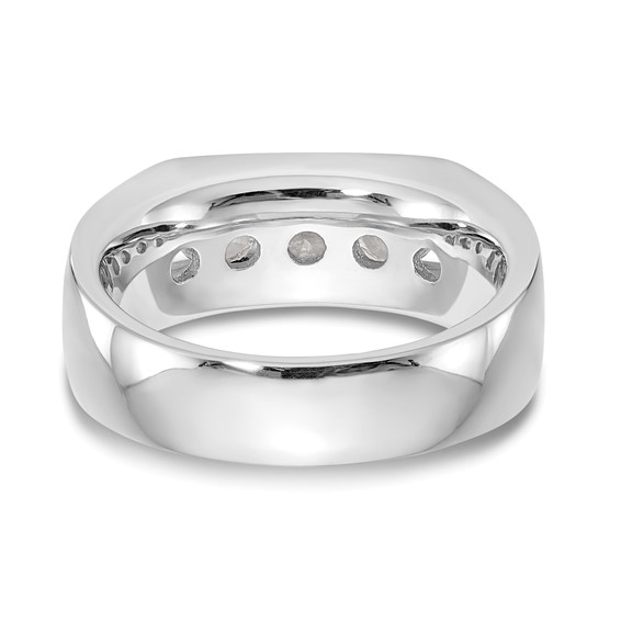 14K White Gold 5-Stone (Holds 5-4.00mm Round) Open Channel Band Mounting