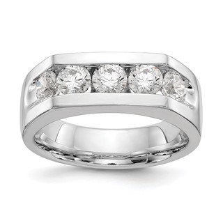 14K White Gold 5-Stone (Holds 5-4.00mm Round) Open Channel Band Mounting