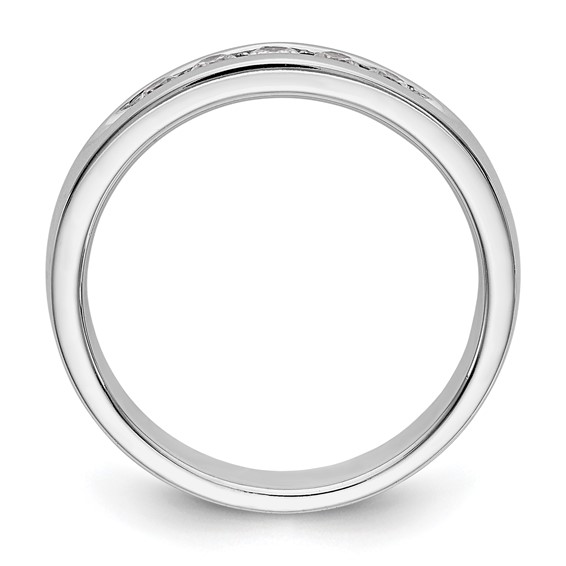 14k White Gold 5-Stone (Holds 5-2.4mm Round) Open Channel Band Mounting