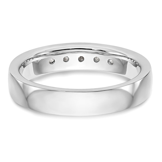 14k White Gold 5-Stone (Holds 5-2.4mm Round) Open Channel Band Mounting