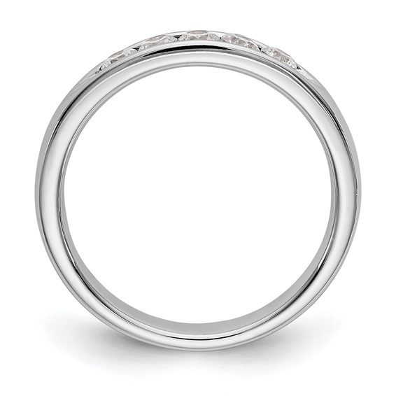 14k White Gold 5-Stone (Holds 5-2.6mm Round) Open Channel Band Mounting