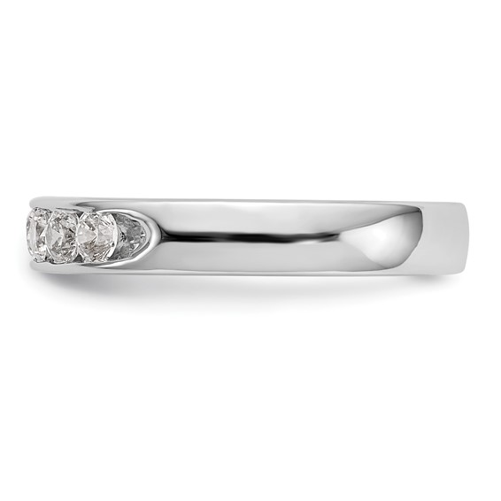 14k White Gold 5-Stone (Holds 5-2.6mm Round) Open Channel Band Mounting