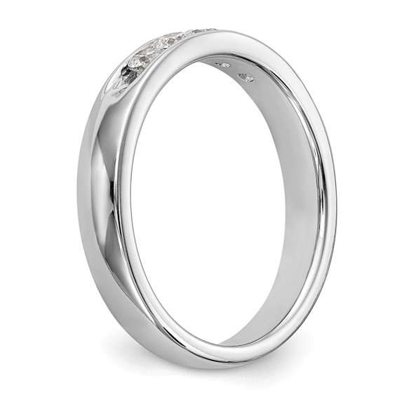 14k White Gold 5-Stone (Holds 5-2.6mm Round) Open Channel Band Mounting