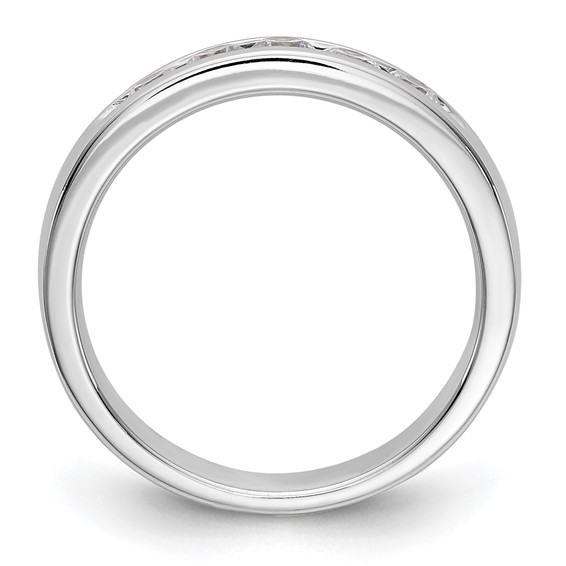 14k White Gold 5-Stone (Holds 5-2.9mm Round) Open Channel Band Mounting