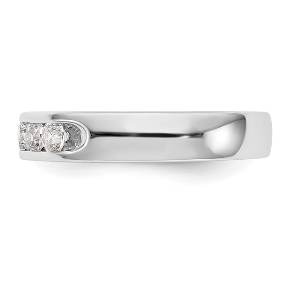 14k White Gold 5-Stone (Holds 5-2.9mm Round) Open Channel Band Mounting