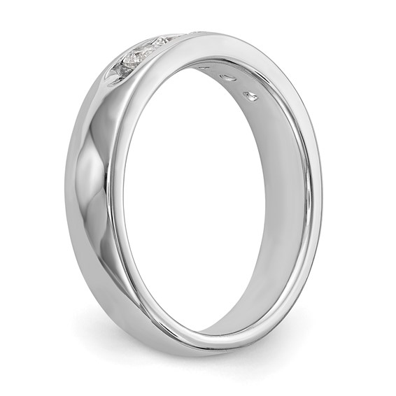 14k White Gold 5-Stone (Holds 5-2.9mm Round) Open Channel Band Mounting