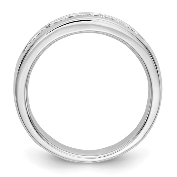 14k White Gold 5-Stone (Holds 5-3.4mm Round) Open Channel Band Mounting