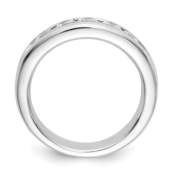 14k White Gold 5-Stone (Holds 5-3.7mm Round) Open Channel Band Mounting