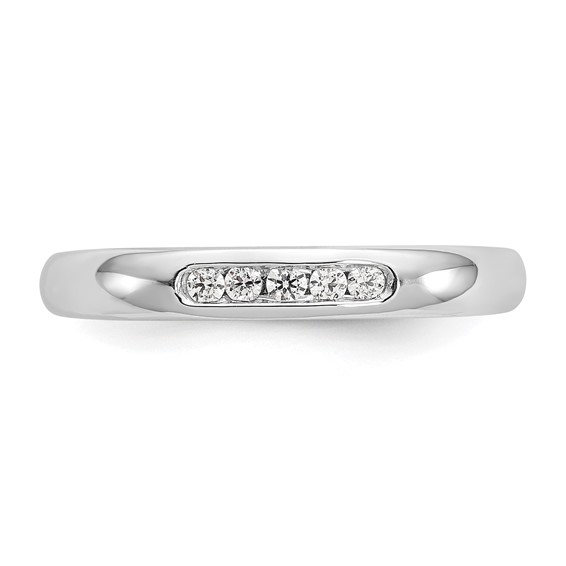 14K White Gold 5-Stone (Holds 5-1.6mm Round) Closed Channel Band Mounting