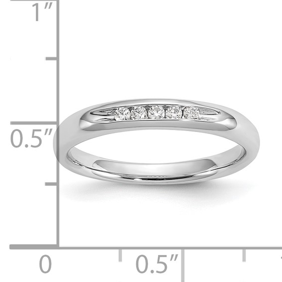 14K White Gold 5-Stone (Holds 5-1.6mm Round) Closed Channel Band Mounting